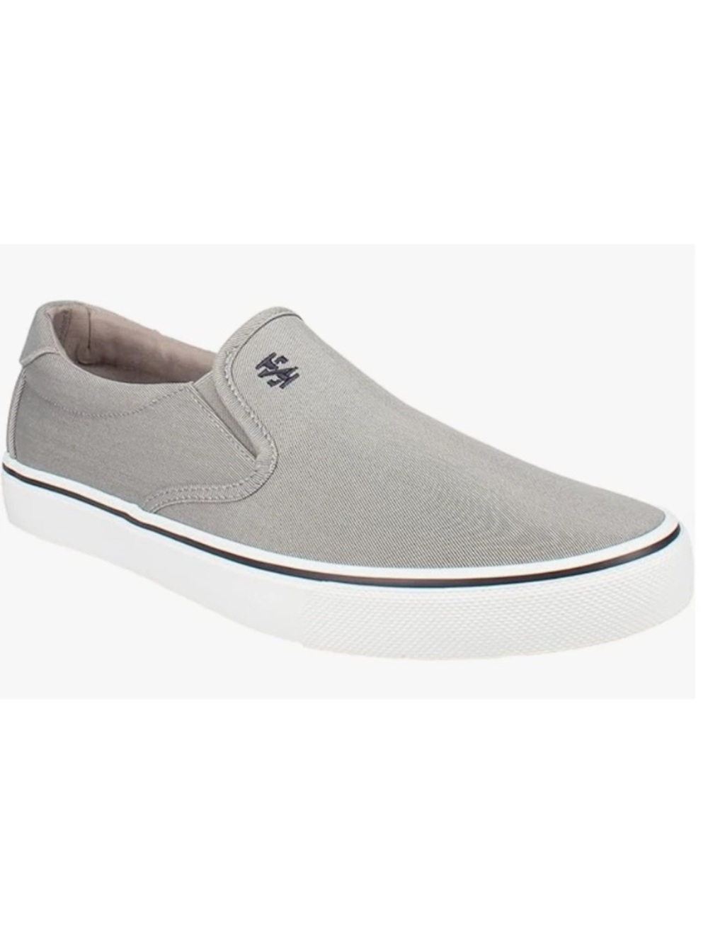 Izod Men's Sunapee Slip-On Canvas Loafers in Light Gray - Picture 2 of 5